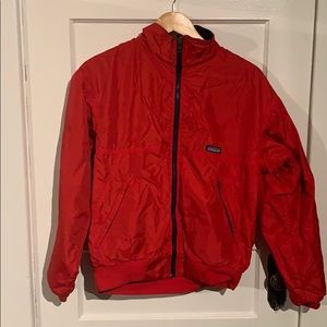 Red patagonia fleece-lined vintage windbreaker